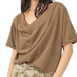 Free People We The Free Just Chill Cowl Neck Tee - Size Medium